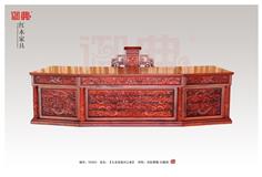老挝大红酸枝中式弧形办公桌 红木清式家具 明清古典九龙宝座办公桌