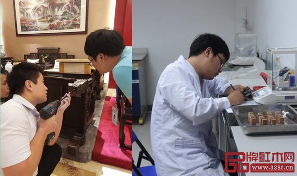 中广测检测人员针对国方家居每一套家具进行逐一检验,并提取木材样本化验,确保检测过程严密有效 中广测检测人员针对国方家居每一套家具进行逐一检验,并提取木材样本化验,确保检测过程严密有效