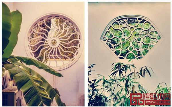 同心圆、扇形中国传统花窗