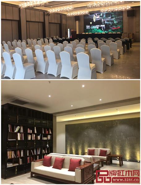 戴为品牌生活美学馆中的会议厅(上)、书吧(下)空间 戴为品牌生活美学馆中的会议厅(上)、书吧(下)空间