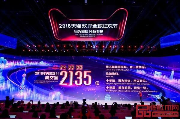 天猫双十一成交额2135亿元 天猫双十一成交额2135亿元