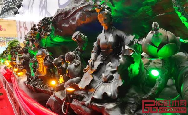 巨型乌木木雕作品《金陵十二钗》 巨型乌木木雕作品《金陵十二钗》