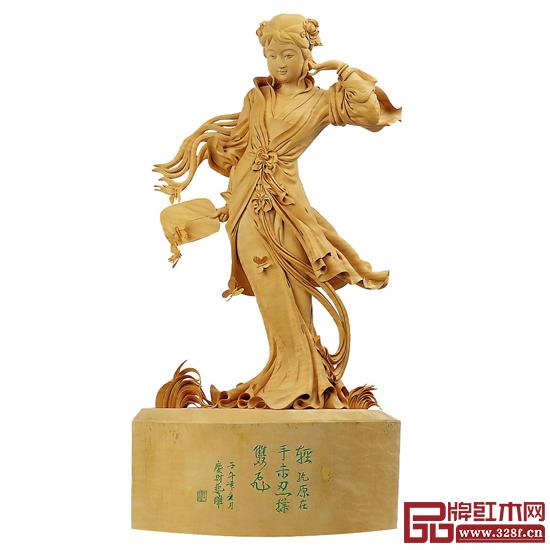 林庆财大师木雕作品——黄杨木雕《扑蝶》 林庆财大师木雕作品——黄杨木雕《扑蝶》