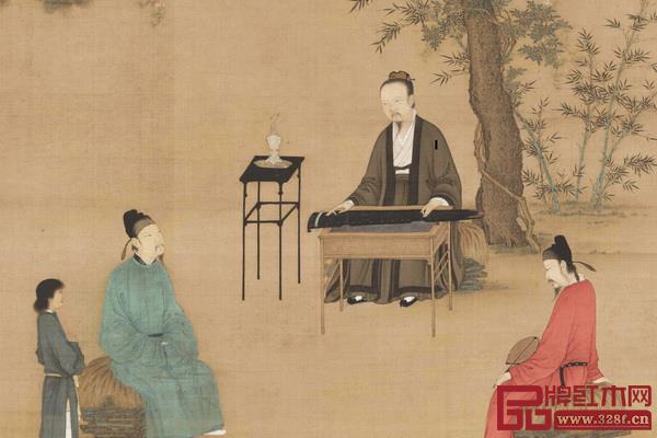 传赵佶《听琴图》 传赵佶《听琴图》