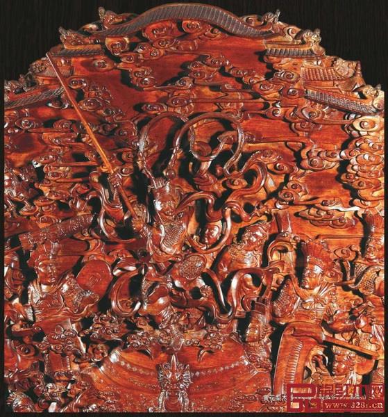 大型红木雕刻工艺品《西游记》(局部)(中山市文化广电旅游局供图) 大型红木雕刻工艺品《西游记》(局部)(中山市文化广电旅游局供图)