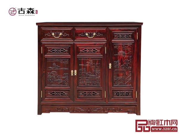 古森红木黑酸枝鞋柜 古森红木黑酸枝鞋柜