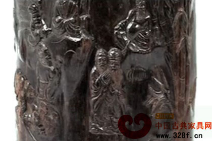 老挝红酸枝笔筒鉴赏（视频）