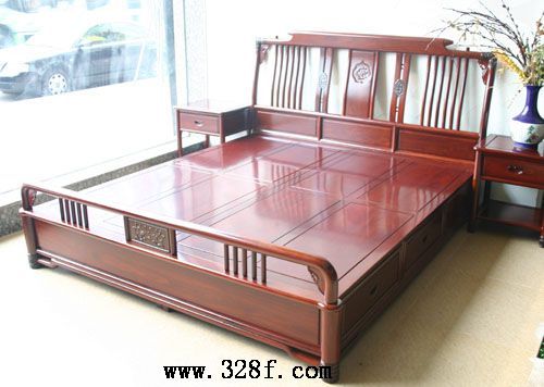 180红檀云龙大床(红古轩)