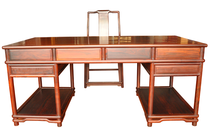 老挝大红酸枝办公台