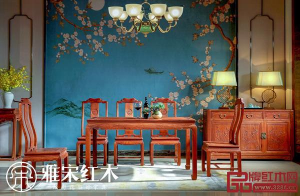 雅宋红木：明月方形餐台