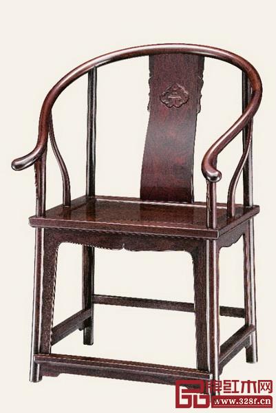 明式红酸枝浮雕如意纹圈椅 明式红酸枝浮雕如意纹圈椅