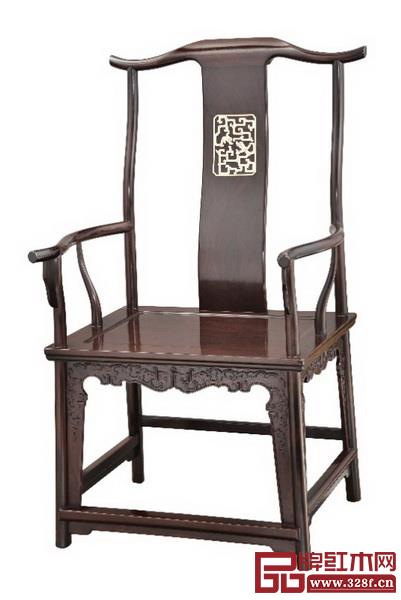 明式红酸枝镶象牙浮雕博古龙纹大号四出头官帽椅 明式红酸枝镶象牙浮雕博古龙纹大号四出头官帽椅