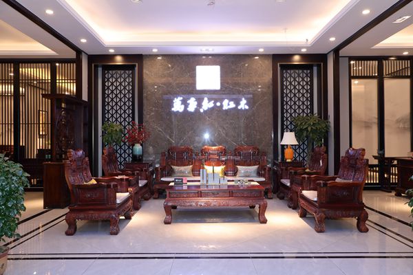 万事红精品微凹黄檀沙发，大气磅礴