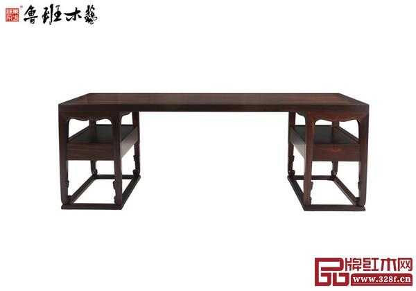 鲁班木艺大红酸枝卷珠足架几书台 鲁班木艺大红酸枝卷珠足架几书台