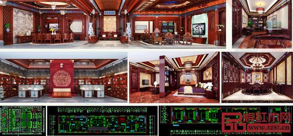 御乾堂红木四合院装修设计效果图 御乾堂红木四合院装修设计效果图