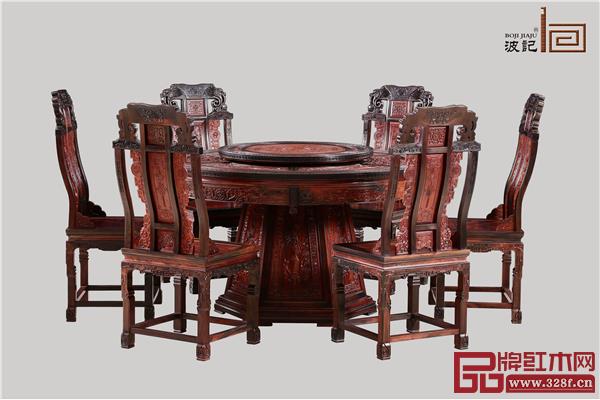 波记家具：福满人间餐台7件套