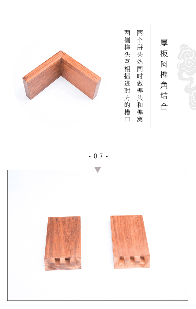  厚板闷榫角结合