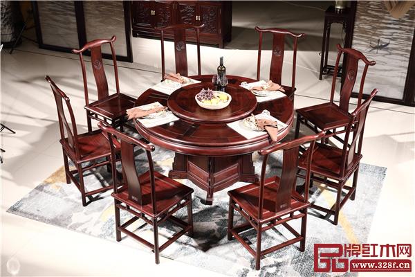 喜迎红红木:绒毛黄檀餐桌 喜迎红红木:绒毛黄檀餐桌