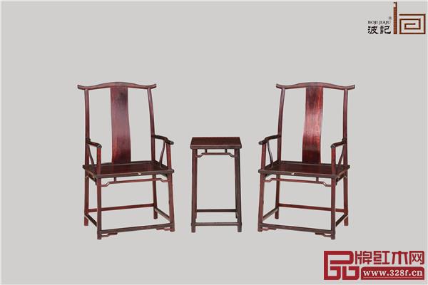 波记家具:印度小叶紫檀八角官帽椅3件套