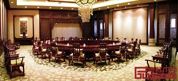 中信红木经典工程代表——无锡灵山梵宫会客厅