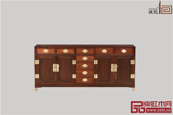 波记家具:老挝大红酸枝餐边柜加长明式餐边柜1件套 波记家具:老挝大红酸枝餐边柜加长明式餐边柜1件套