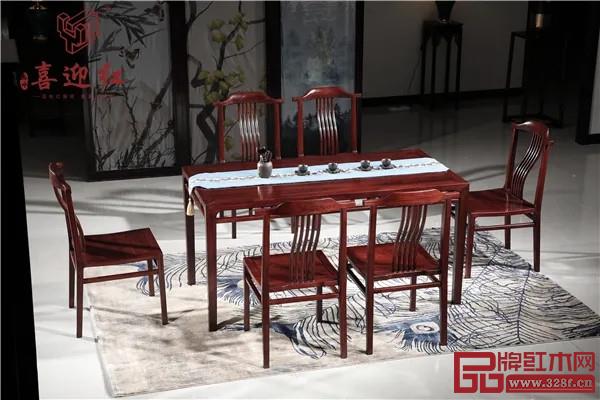 喜迎红红木:新中式餐台 喜迎红红木:新中式餐台