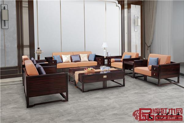 天勤红木条纹乌木家具