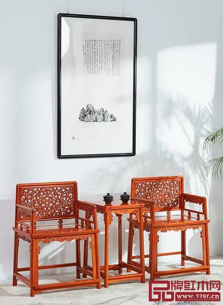 红桥红缅甸花梨《玫瑰椅》