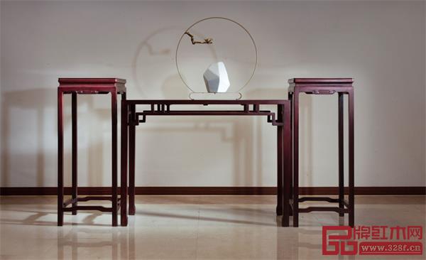 中信红木-如意条案高花几 中信红木-如意条案高花几