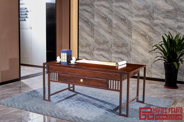 闲适红木·旭日书桌
