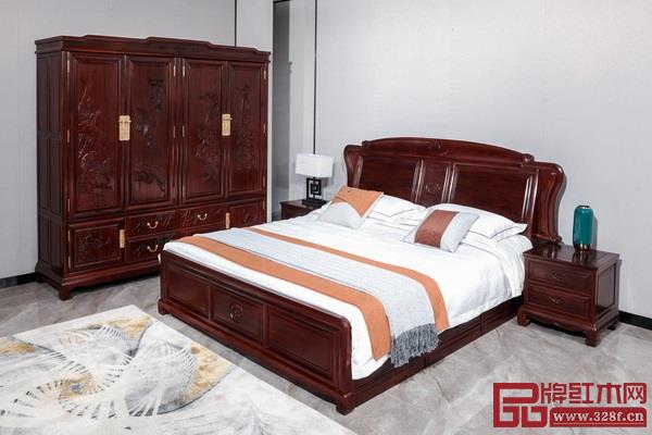 古森红木·吉祥如意床